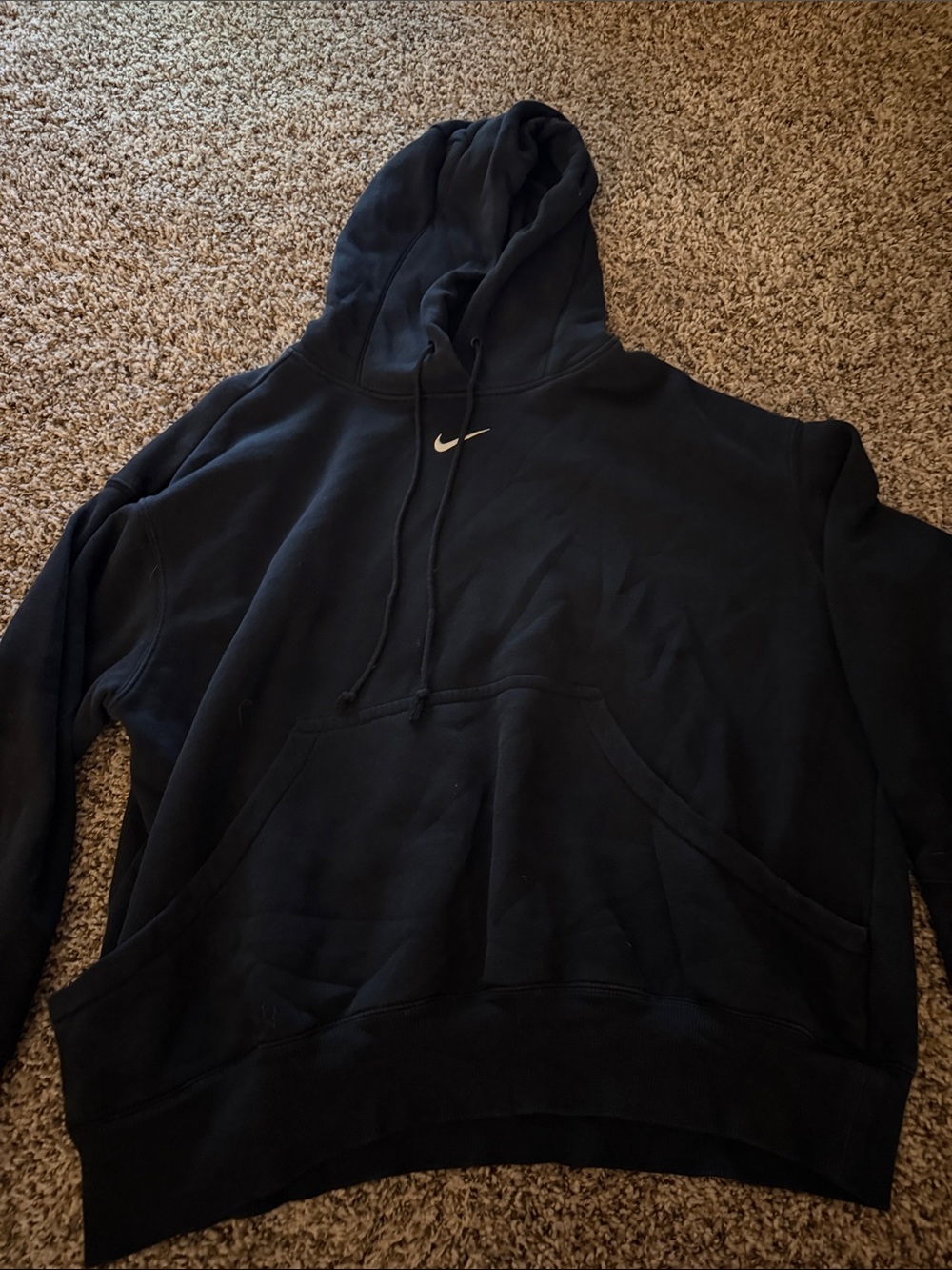 Nike Black Hoodie with White Swoosh